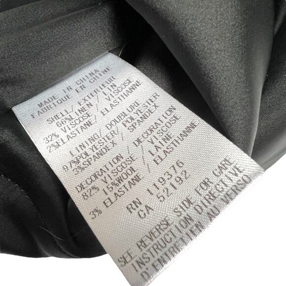 Helmut Lang Skirt Strata Print Pockets White Black Linen Blend Mini Women's 8 - Picture 8 of 12